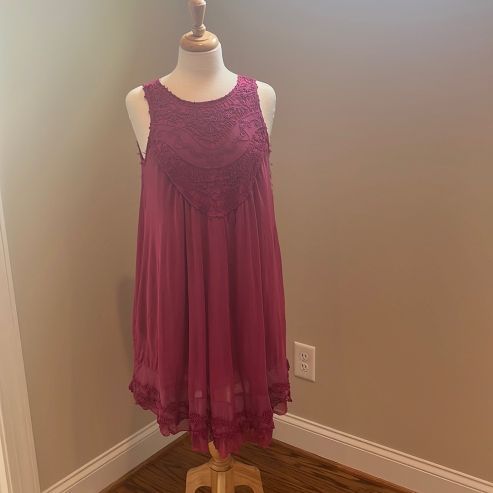 Altar’d State Magenta Swing Dress